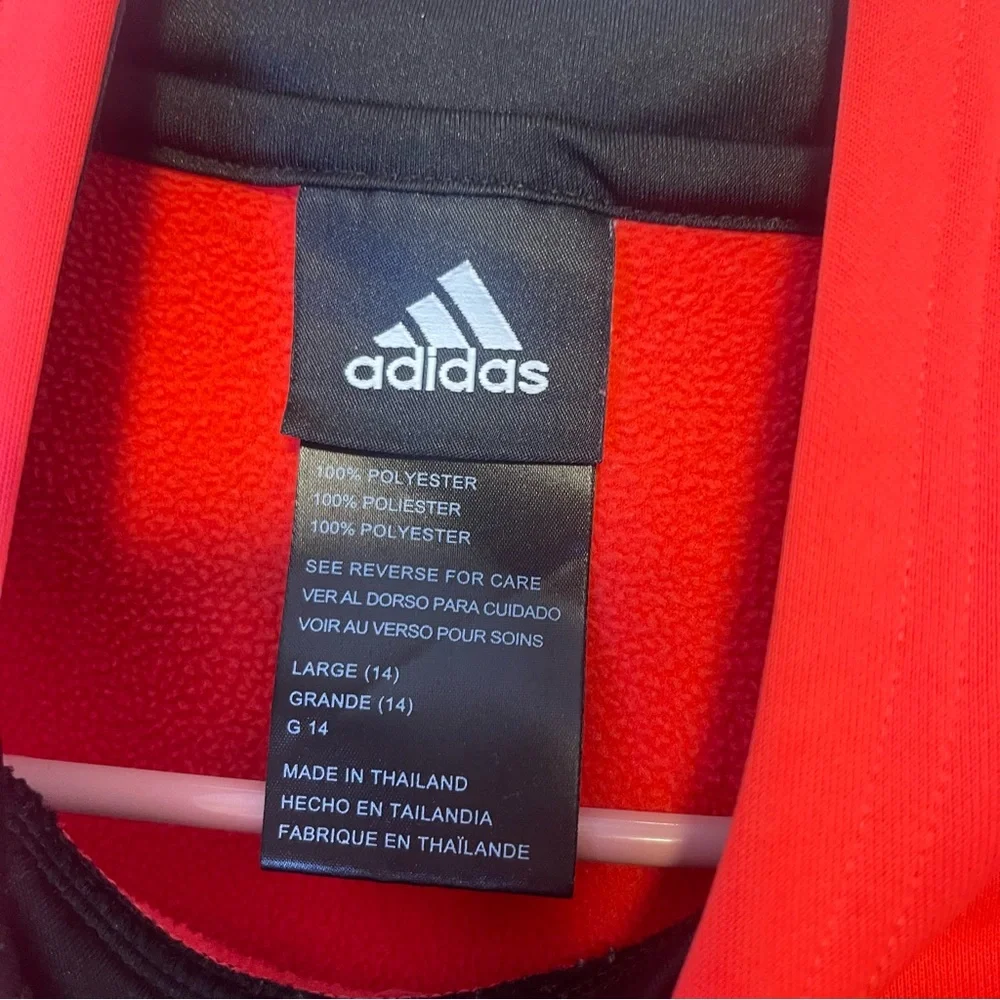 Adidas pink and black Hoodie kids girls size‎ large